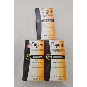 Bigen Permanent Powder Hair Color 59 Oriental Black 6g 021 Oz Pack of 3